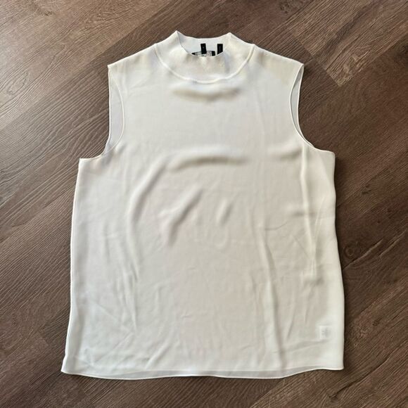 Theory Tops - Theory | 100% Silk Ribbed Neck Shell Top